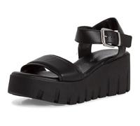 Tamaris Sandalen 28712-003 Damen Plateau Leder Keilabsatz Schwarz 40