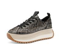 Plateausneaker TAMARIS, Damen, Gr. 38, schwarz snake, Textil, Synthetik, Reptilienprägung, modisch, Schuhe, Halbschuh, Schnürschuh, Trendschuh im Snake-Look (48005354-38) schwarz snake