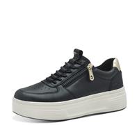 Tamaris COMFORT Damen Plateau Sneaker mit Reißverschluss Bequem, Schwarz (Black/Gold), 41 EU