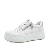 Tamaris COMFORT Damen Plateau Sneaker mit Reißverschluss Bequem, Silber (White/Silver), 40 EU
