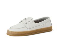 Tamaris Damen Moccassin flach Leder, weiß, 41 EU