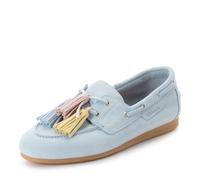 Tamaris Damen Leder Moccassin 1-23610-46-895 Frauen Schuhe Slipper Hellblau