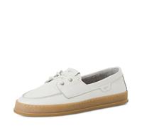 Tamaris Damen Moccassin flach Leder, weiß, 41 EU