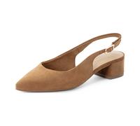 Tamaris Damen Sling Pump mit Blockabsatz Leder, braun, 39 EU