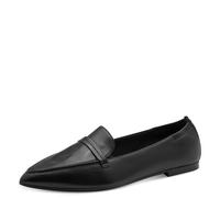 Tamaris Damen Loafer flach Leder, schwarz, 37 EU