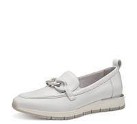Tamaris Damen Slipper, Frauen Slip On,Wechselfußbett,Slides,Schlupfschuhe,schluepfschuhe,Loafer,Slip-ons,Freizeitschuhe,White Leather,40 EU