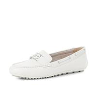 Tamaris Damen Slipper Moccassin Leder flach weiß Größe 40 EU
