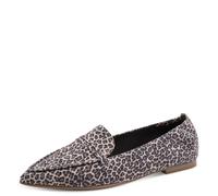 Tamaris Damen-Slipper 24237 Leder flach Leopard Braun Größe 40