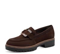 Loafer TAMARIS, Damen, Gr. 41, mokka, Ziegenveloursleder, unifarben, Schuhe Loafer, Blockabsatz, Slipper, Businesschuh mit Touch-It-Ausstattung (23520020-41)