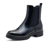 Chelseaboots TAMARIS, Damen, Gr. 40, navy, lack, Lacksynthetik, unifarben, Schuhe, Blockabsatz, Basic, Stiefelette in veganer Verarbeitung (28284039-40) navy, lack