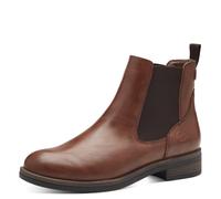 Tamaris Damen Chelsea Boots, Frauen Stiefeletten,TOUCHit-Fußbett,uebergangsstiefel,Schlupfstiefel,flach,Boots,Stiefel,Bootee,Cognac,36 EU