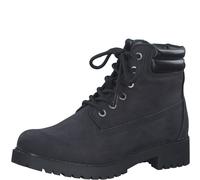 Tamaris Damen Schnürstiefel, Frauen Stiefel,Wechselfußbett,DUOtex,wasserabweisend,warm gefüttert,schnürboots,halbstiefel,Black Uni,36 EU