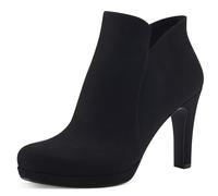 Stiefelette TAMARIS, Damen, Gr. 37, schwarz, Textil, Veloursleder, unifarben, Schuhe Stiefelette, Ankleboots, High-Heel-Stiefelette mit Trichterabsatz (815014-37) schwarz