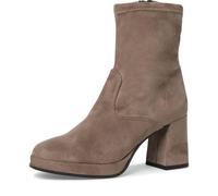 Stiefelette TAMARIS Gr. 41, grau (dunkeltaupe) Damen Schuhe Reißverschlussstiefeletten mit Ziernähte und bezogenen Absatz (14007528-41)