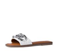 Tamaris Damen 1-1-27119-30 Flache Sandale, White Silver, 40 EU