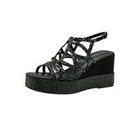 Tamaris Damen 1-1-28042-30 Keilsandale, Schwarz, 40 EU