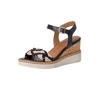 Tamaris Leder-Keilsandaletten in Dunkelblau - 58% | Größe 38 | Damen Sandalen