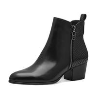 Tamaris Damen Absatzstiefelette bequem; BLACK/STRUCTURE, EU 40