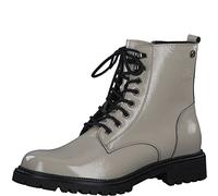 Tamaris Damen Ankle Boots, Frauen Stiefeletten,Booties,halbstiefel,Kurzstiefel,uebergangsschuhe,uebergangsstiefel,flach,Ivory PATENT,39 EU