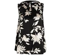 Tamaris Damen AOP Gewebtes Rundhalsausschnitt Top Aveiro Schwarz 38