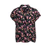 Tamaris Damen AOP Halbarm Sommer Bluse Almada Schwarz 38