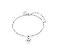 Tamaris Damen Armband aus Edelstahl mit kleinem Herz | wasserfest, hautfreundlich, 21cm, abnehmbarer Anhänger
