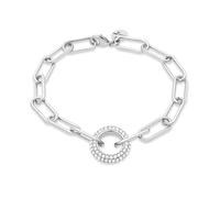 Tamaris Armband TJ-0675-B-21 Damen Gliederarmband Edelstahl Silber 21 cm mit kristallweißem Glasstein