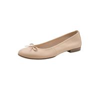 Tamaris Damen-Ballerina Leder flach Beige Größe 42