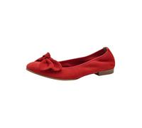 Tamaris Damen Ballerina Leder flach, rot, 37 EU