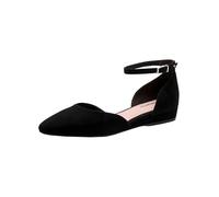 Tamaris Damen Ballerina mit Strap flach, schwarz, 38 EU