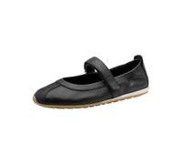 Tamaris Damen Ballerina mit Strap Leder flach, schwarz, 37 EU