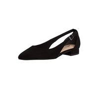 Tamaris Damen Ballerinas 22112-24, Frauen Sling-Ballerinas, leger Slingback Flats sommerschuh knöchelriemchen,Black Suede,38 EU / 5 UK