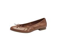 Tamaris Damen-Ballerina ESS Leder flach braun Größe 38