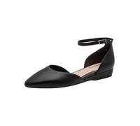 Tamaris Damen Ballerina mit Strap flach, schwarz, 41 EU