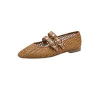 Tamaris Damen Ballerina mit Strap flach, braun, 39 EU