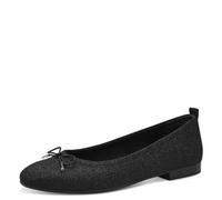 Tamaris Damen Ballerinas Textil Vegan; BLACK GLAM/schwarz; 39