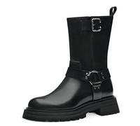 Tamaris Damen Biker Boots, Frauen Stiefeletten,halbstiefel,Kurzstiefel,uebergangsschuhe,uebergangsstiefel,flach,Boots,Stiefel,Black,40 EU