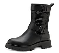 Tamaris Damen Biker Boots – TOUCHit-Fußbett, flach – Schwarz, 36 EU