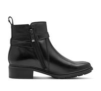 Tamaris Damen Biker-Stiefeletten aus schwarzem Leder mit Schnalle und Reißverschluss EU 38