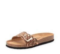 Damen-Pantolette COGNAC/LEOPARD - Gr. - 37