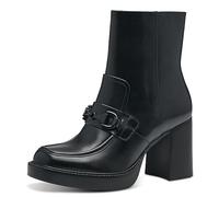 Tamaris Damen Boots mit Absatz Leder; BLACK/schwarz; 41 EU