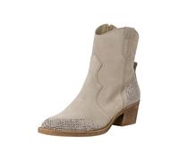Tamaris Damen Boots mit Absatz Leder Blockabsatz; TAUPE COMBINED/braun; 38 EU