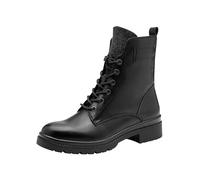 Schnürstiefelette TAMARIS, Damen, Gr. 38, schwarz, Lederimitat, Textil, Schuhe, Blockabsatz, Schnürboots, Schuhzunge mit Schmucksteinen besetzt (20191416-38) schwarz
