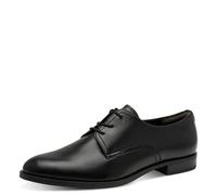 Tamaris Schnürschuh 94890733-36 – Damen, Leder, schwarz, Blockabsatz, Gr. 36, mit Ziernähten