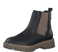Tamaris Damen Chelsea Boots, Frauen Stiefeletten,Wechselfußbett,Comfort Lining,Kurzstiefel,uebergangsschuhe,Black/Taupe,37 EU