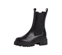 Tamaris Damen Chelsea Boots, Frauen Stiefeletten,Wechselfußbett,halbstiefel,kurzstiefel,uebergangsschuhe,BLACK LEATHER,37 EU