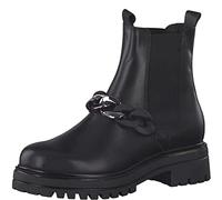 Tamaris Damen Chelsea Boots, Frauen Stiefeletten,Wechselfußbett,uebergangsstiefel,Schlupfstiefel,flach,Boots,Stiefel,Black Leather,39 EU