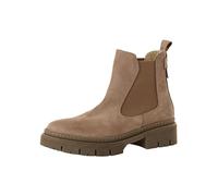 Tamaris Damen-Stiefel M2590243 Chelsea Leder Blockabsatz bequem Beige Größe 40
