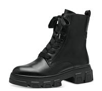 Tamaris Damen Combat Boots, Frauen Stiefeletten,Wechselfußbett,schnürstiefel,Stiefel,Bootee,Booties,halbstiefel,Black Leather,38 EU