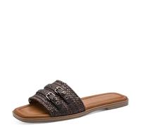 Tamaris Damen Flat Mules Textil, braun, 37 EU